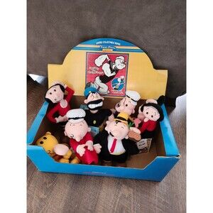 1999 CVS Popeye Collectable Beans Full Set Of 7 With Display Box